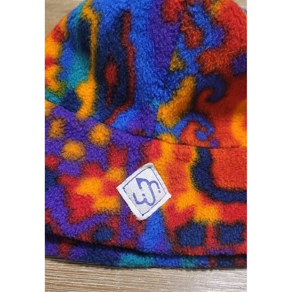 Vintage 90s MERKLEY Headgear Fleece Beanie Breckenridge Colorado  MultiColor Hat - Picture 4 of 7